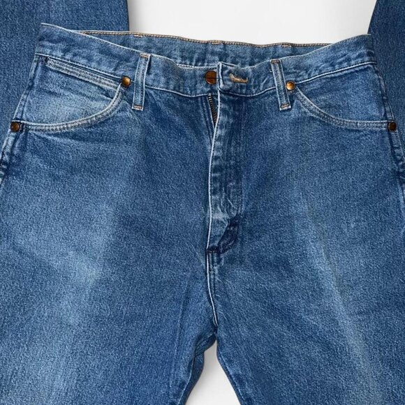 Vintage Wrangler Jeans Mens Size 30 Blue Denim Cowboy Western Rodeo Distressed - Picture 1 of 8
